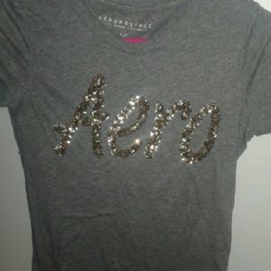 Very gently used gold and grey areopostale shirt