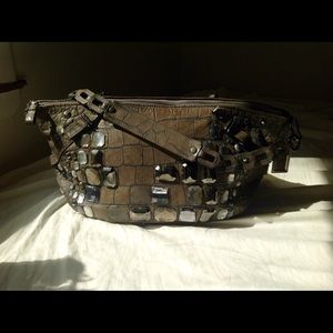 Coach Jeweled Madison Sophia Croc Embossed Leather