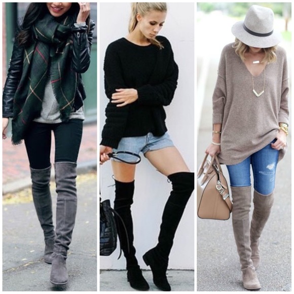 Black OTK flat suede drawstring boots - Picture 5 of 5