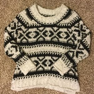 Free People Silver Reed Fairisle Pullover Sweater