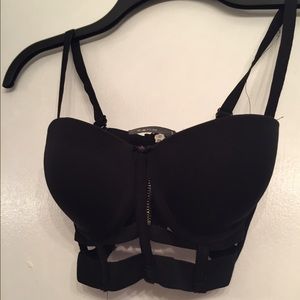 Strappy black bra
