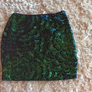 Green Sequin Skirt
