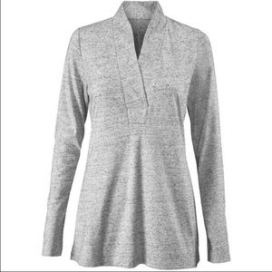 Cabi Placket Tee in Fleck Grey