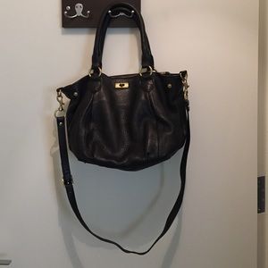 Black leather cross body / shoulder bag