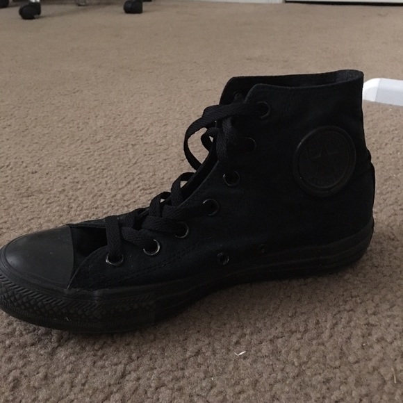 All black high top converse
