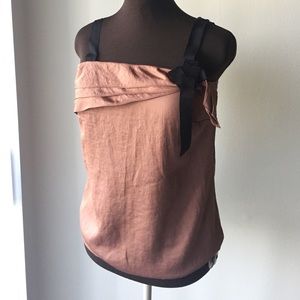 Ann Taylor Loft Copper Black Top Tank Cami S