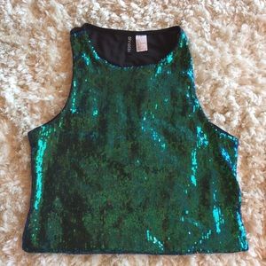 Green Sequin Top
