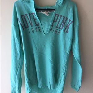 Turquoise Victoria's Secret sweatshirt