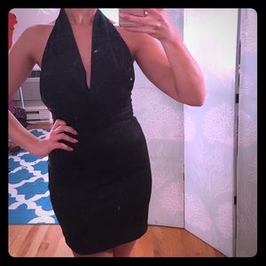 Bebe open back halter dress
