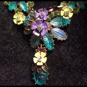 Betsey Johnson Flower Statement Necklace