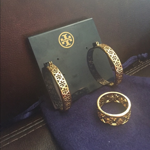 Tory Burch earrings and ring set!
