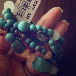 Turquoise stretch Cookie Lee bracelets