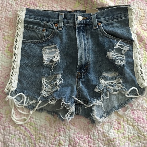 Denim furst of a kind lace up shorts! Size 26/27