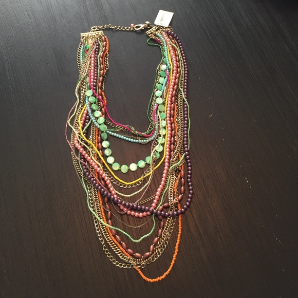 Beaded multiple color beaded necklace