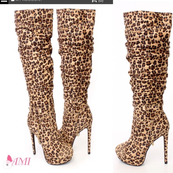 AMI Clubwear Leopard Print Boots