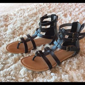 Black Gladiator Sandals
