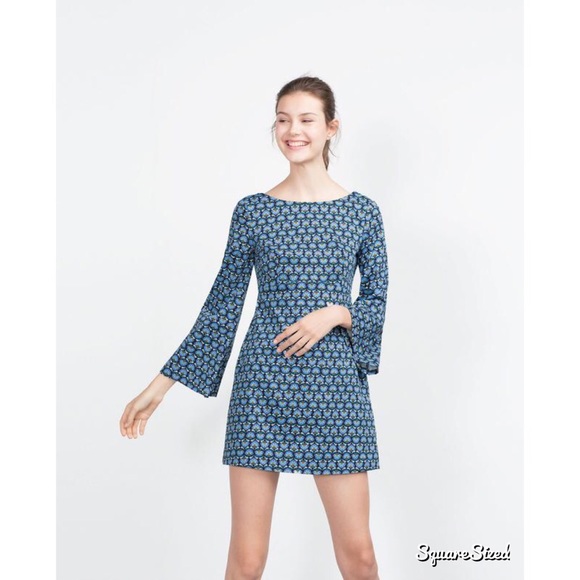 Zara flared sleeve dress