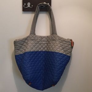 MZ Wallace medium blue/gray quilted tote