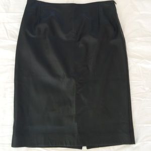 Black leather skirt