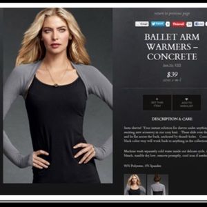 Cabi grey ballet arm warmers/shrug