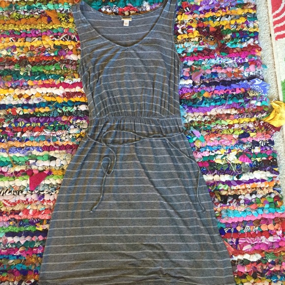 Black and white striped dress