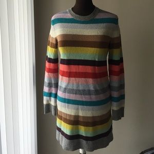 Gap Colorful Striped Sweater Dress Wool S