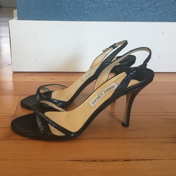 Jimmy Choo black sparkle heels