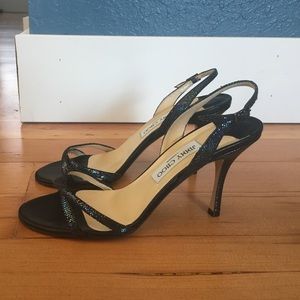 Jimmy Choo black sparkle heels