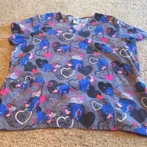 Disney Eeyore gray scrub top