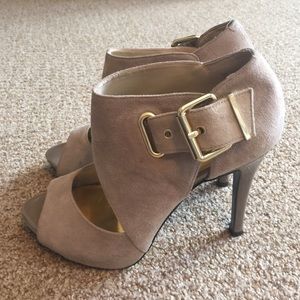 Tan suede heels from Nine West