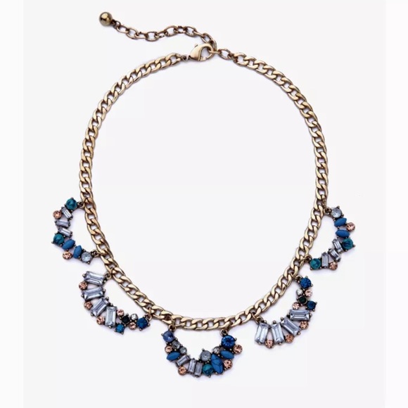 🆕 Blue Crystal Bib Necklace - Picture 4 of 7
