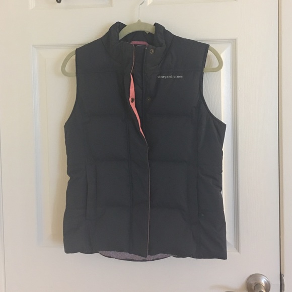Navy vest pink lining