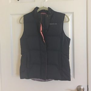 Navy vest pink lining