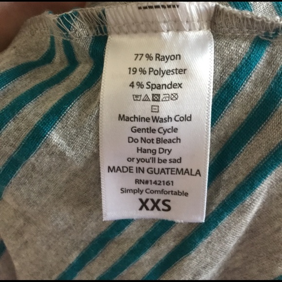 LuLaRoe XXS grey/teal striped Carly - Picture 3 of 4