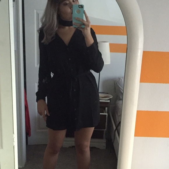 Button up blouse dress