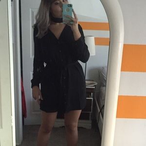 Button up blouse dress