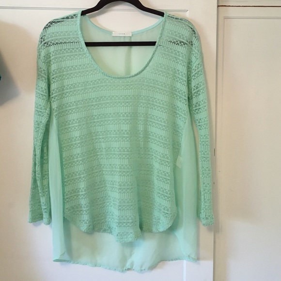 Seafoam green lacey long sleeve