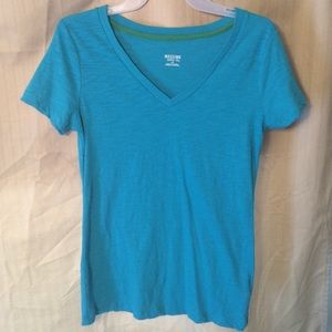 Blue v-neck top