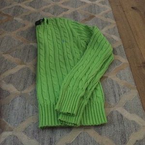 Ralph Lauren Green Cable Knit Sweater