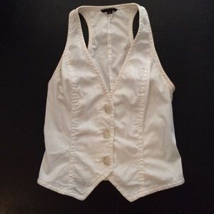 Sisley white tank vest button down