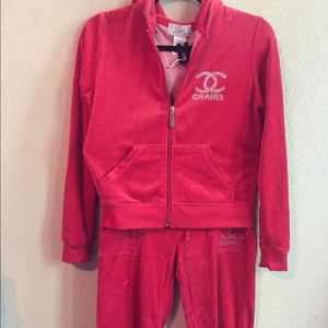 "Chanel" like Velour Tracksuit