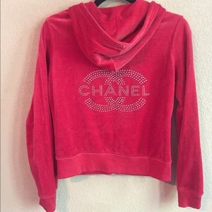 chanel velour tracksuit