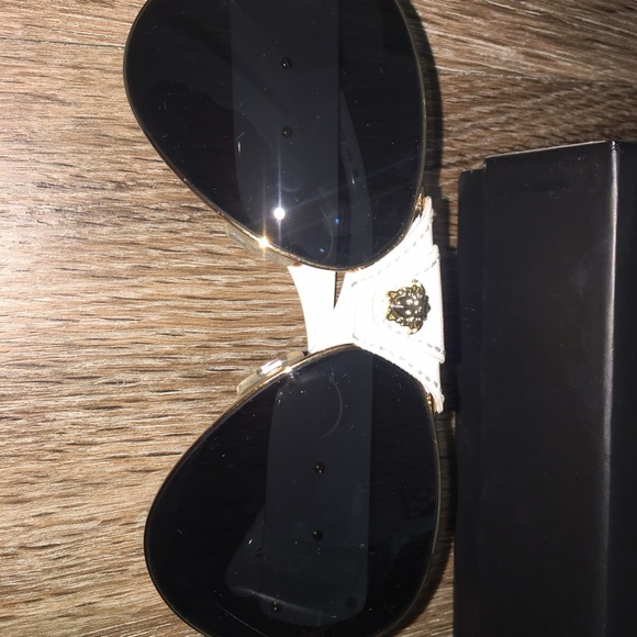 Versace White/Gold genuine leather aviator main image 3