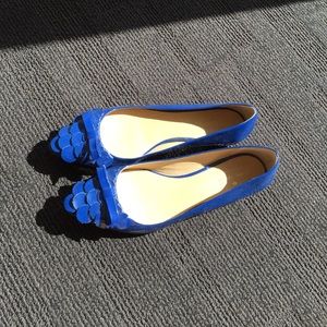 Kate Spade patent blue flats. Size 8.