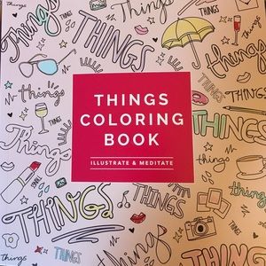 Things coloring book by FabFitFun w colored pencil