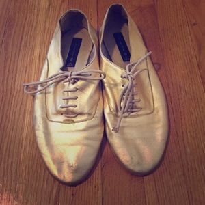 Steven by Steve Madden Gold leather Oxford shoes