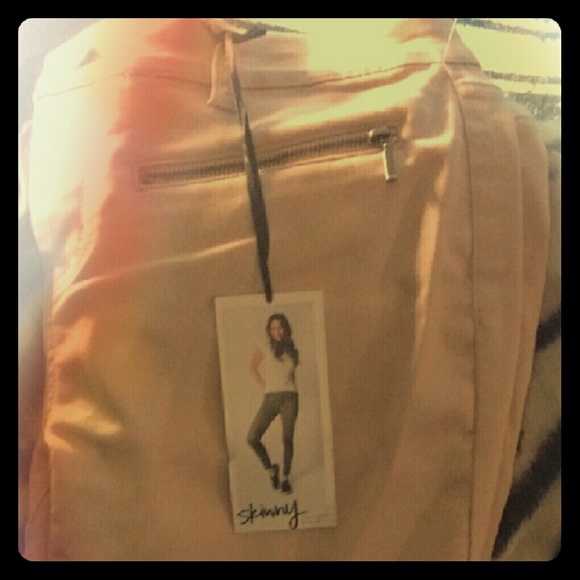Skinny khaki denim jeans
