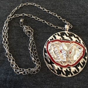 ALABAMA FANS Elephant Necklace houndstooth,Red BLK