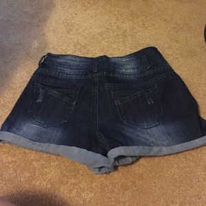Denim high rise shorts