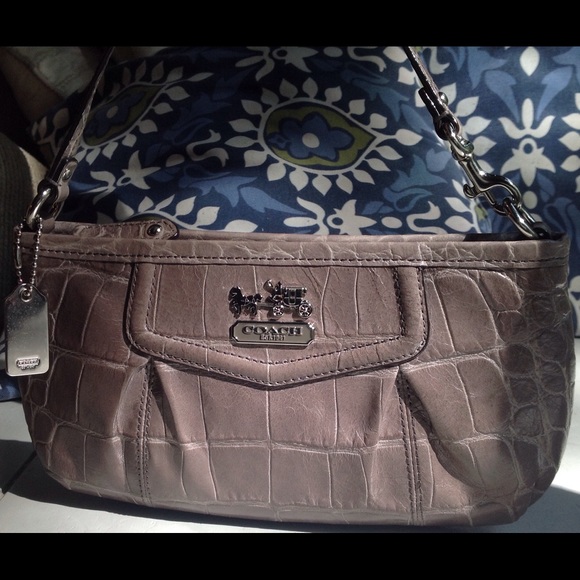 Coach Crocodile Embossed Leather Audrey  Wristlet - Picture 4 of 4